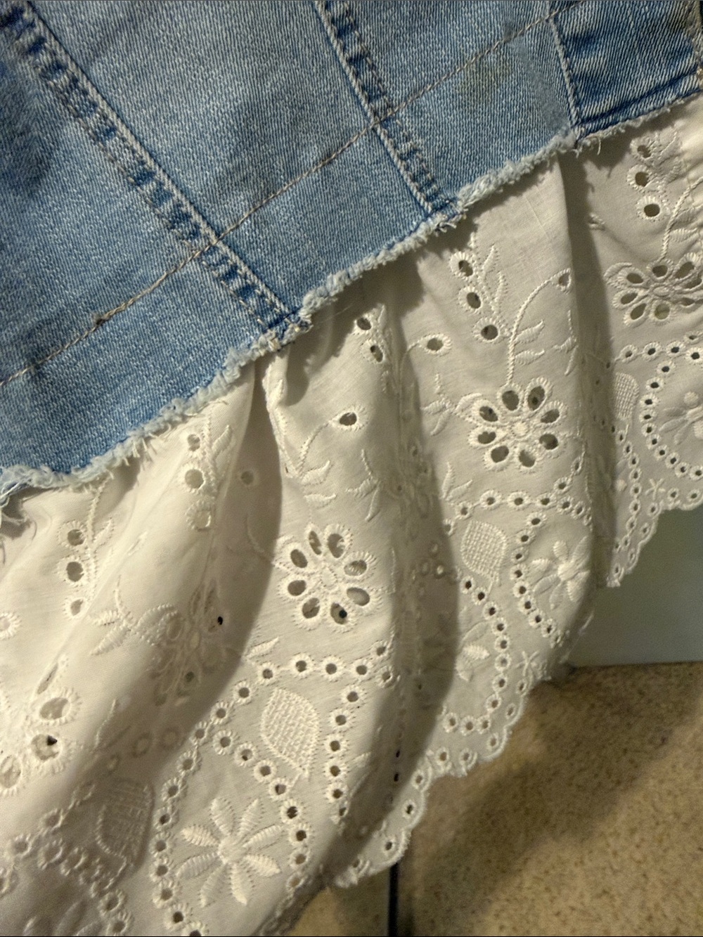 Style & Co. Light Blue Denim Jacket with Peplum Eyelet - Picture 3 of 4